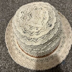 American Eagle Outfitters Cream Lace Hat